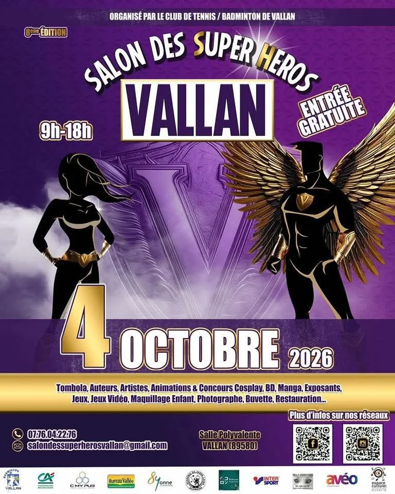 8ème Edition du Salon des Super Héros – Vallan (Salle des fêtes) (affiche de l’événement)