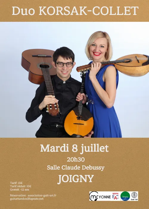 Concert avec le Duo Korsak-Collet (Natalia Korsak :  mandoline et domra / Matthias Collet:   guitare) – Joigny (Salle Claude Debussy) (affiche de l’événement)