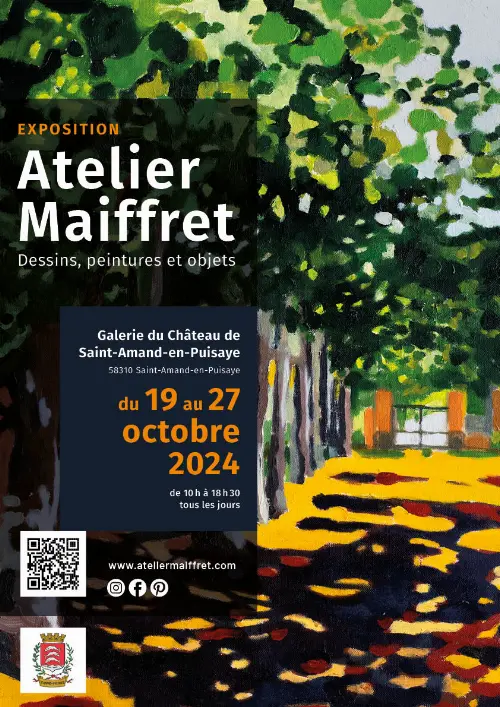 Exposition Atelier Maiffret : dessins, peintures et objets – Saint-Amand-en-Puisaye (Galerie du Château) (affiche de l’événement)