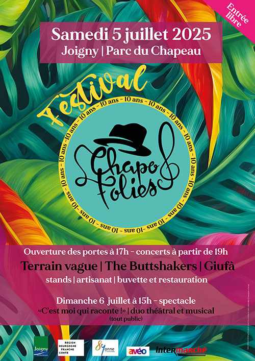 Festival Chapo folie's (10ème et dernière édition) : Spectacle "C’est moi qui raconte !" par la compagnie La loge (poésie, chanson et humour) – Joigny (Parc du Chapeau) (affiche de l’événement)