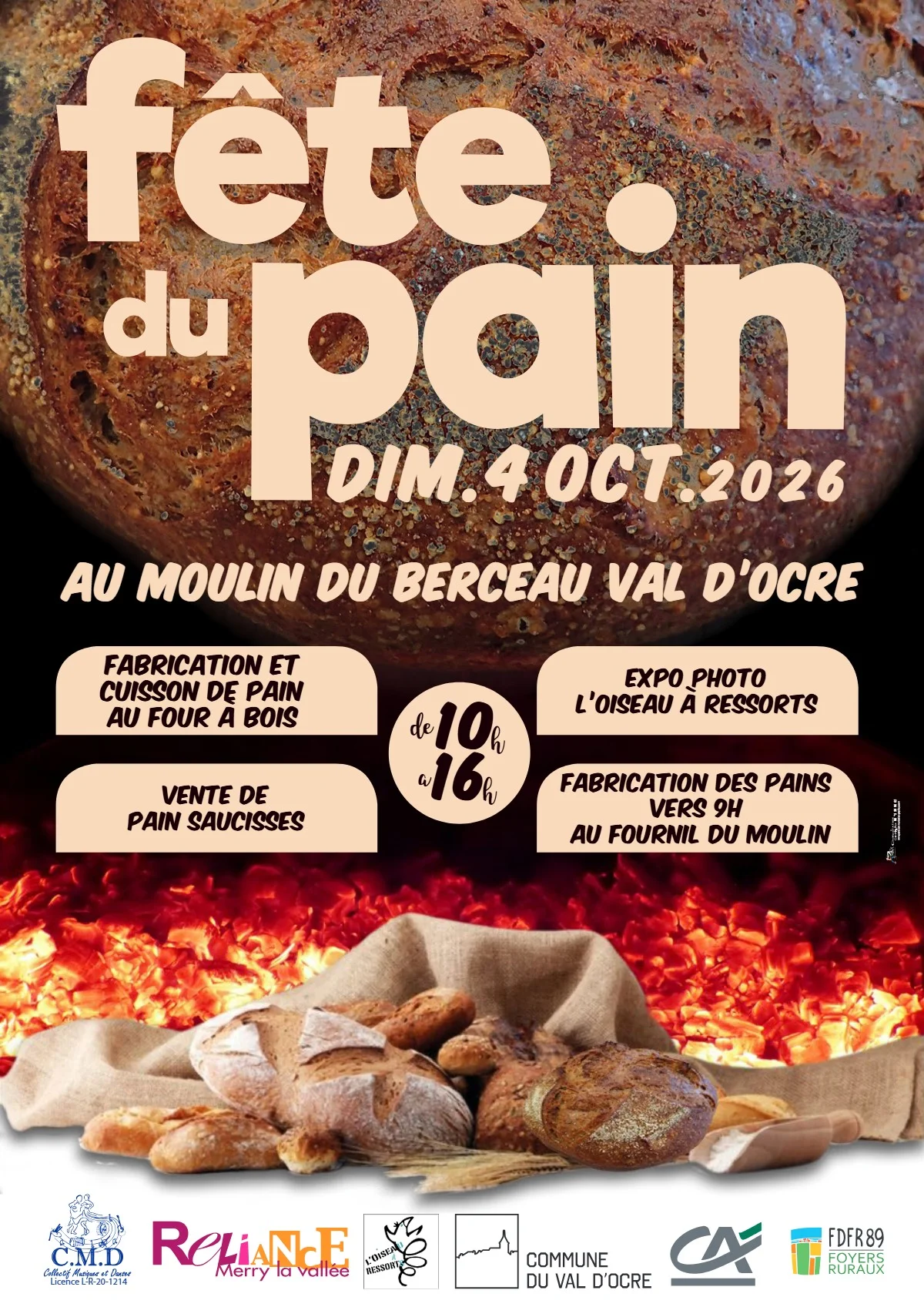 Fête du Pain – Saint-Aubin-Château-Neuf / Le Val d'Ocre (Moulin du Berceau) (affiche de l’événement)