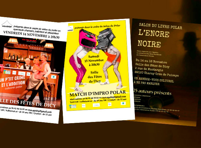 A prévoir // Salon du Polar (3 spectacles et un salon du livre) – Dicy (Salle des fêtes) (affiche de l’événement)