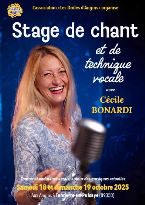 A prévoir // Stage de chant avec Cécile Bonardi (confort et endurance vocale autour des musiques actuelles) – Tannerre-en-Puisaye (Les Angins) (affiche de l’événement)