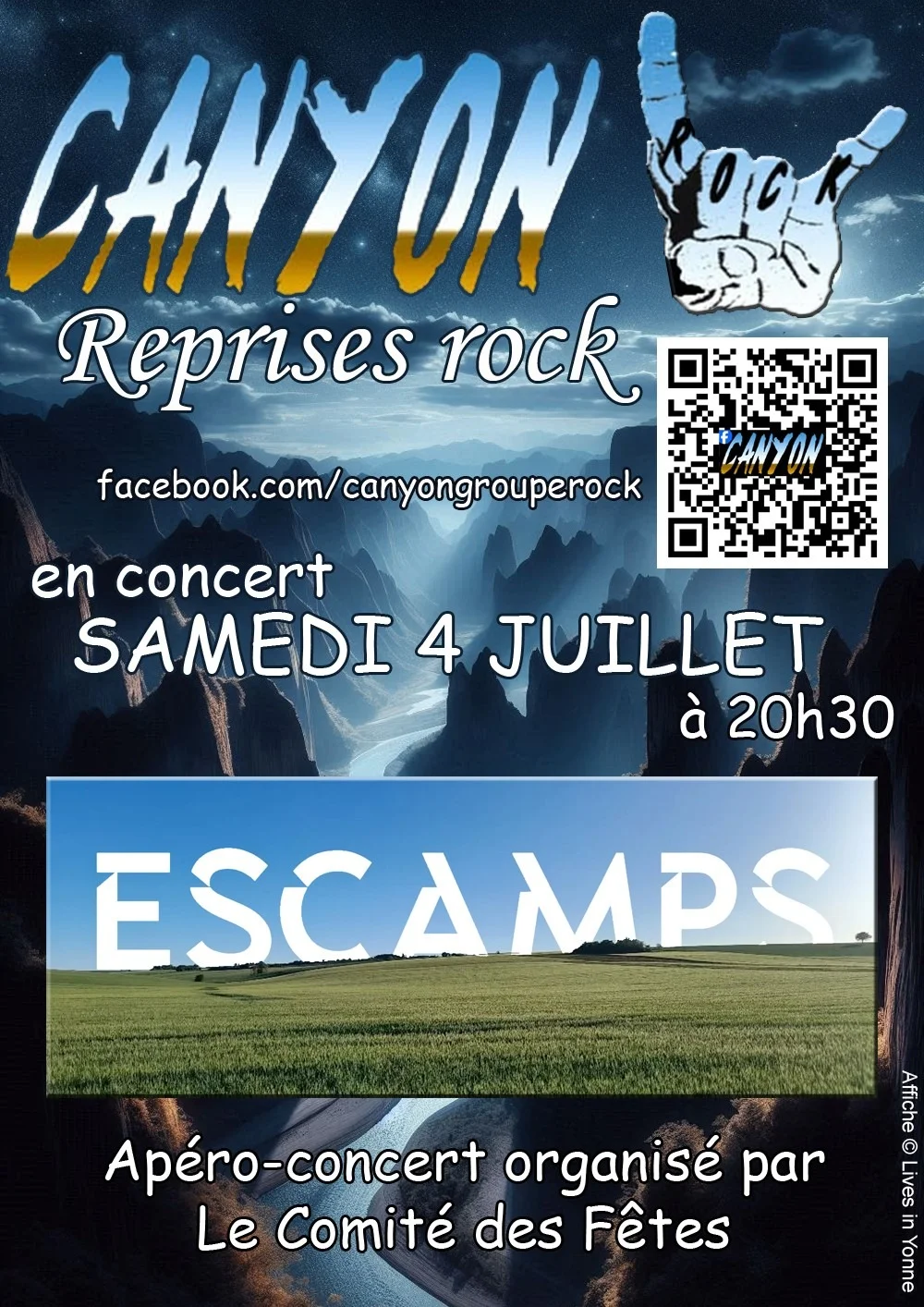 Apéro-Concert avec le groupe Canyon – Escamps (place du village) (affiche de l’événement)