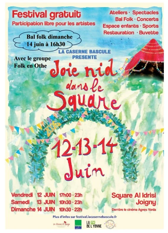 Bal folk avec Folk en Othe / Festival Joie nie dans le square – Joigny (La caserne Bascule) (affiche de l’événement)