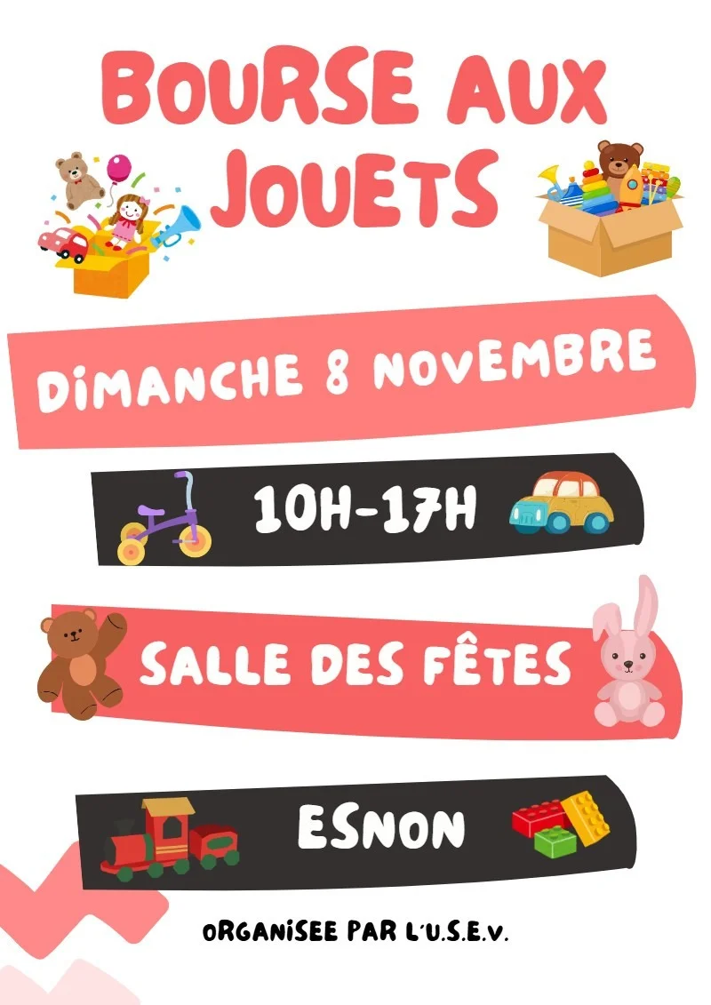 Bourse aux jouets – Esnon (salle des fêtes) (affiche de l’événement)