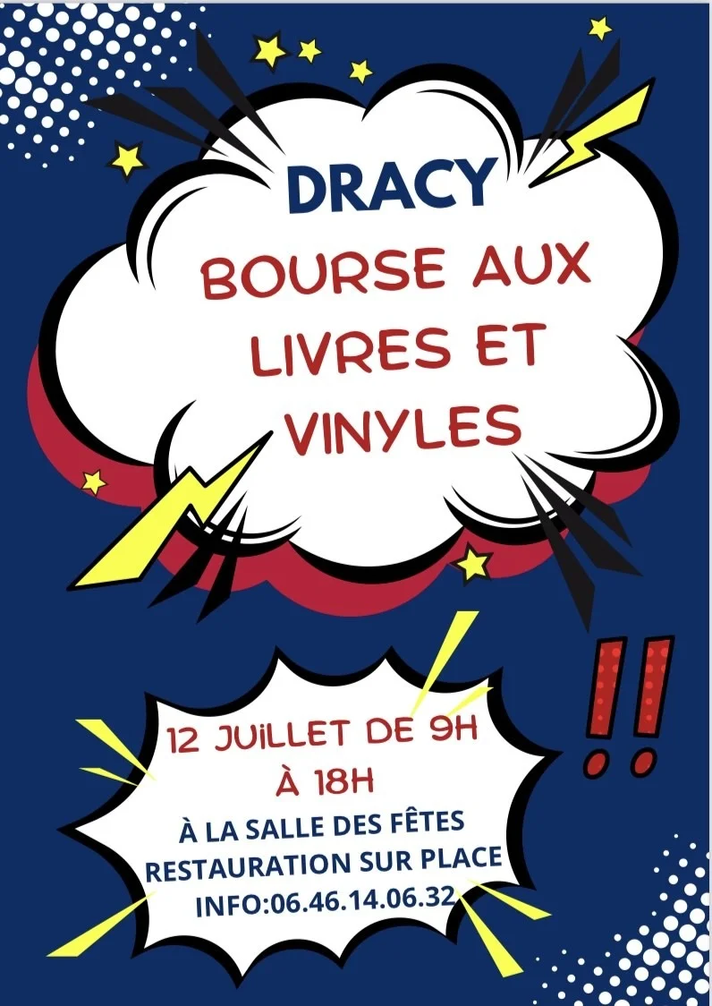 Bourse aux livres et au vinyles – Dracy (Salle des fêtes) (affiche de l’événement)
