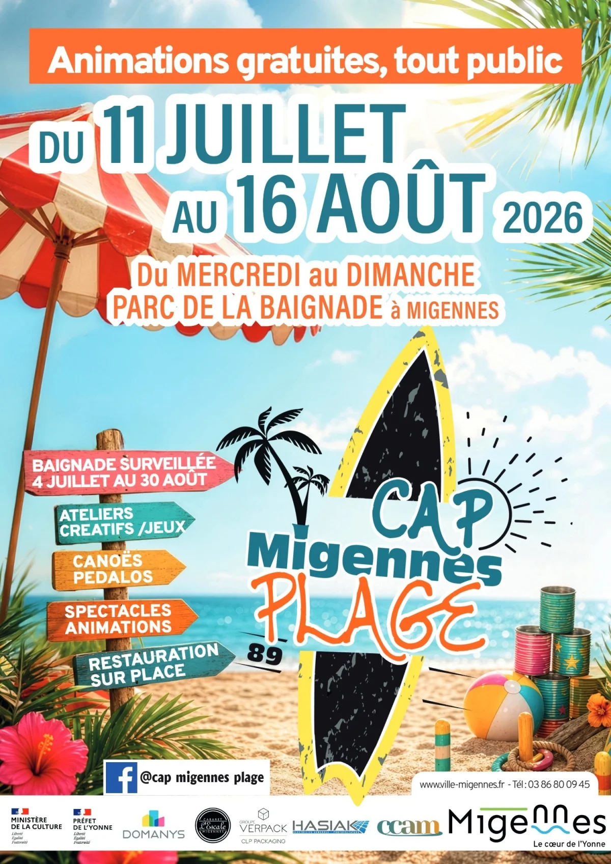 Cap Migennes Plage – Migennes (Rue Léo Lagrange) (affiche de l’événement)