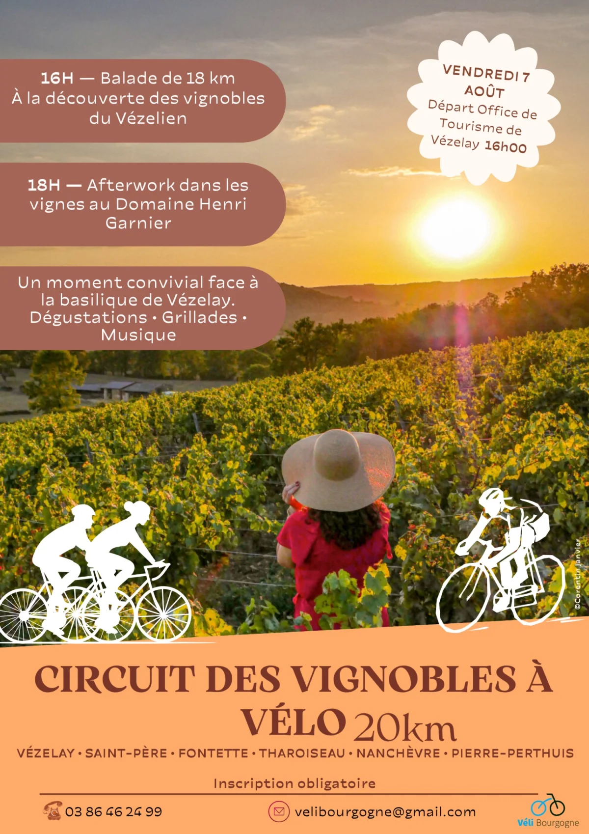 Circuit des Vignobles à vélo – Vézelay (Office de Tourisme de Vézelay) (affiche de l’événement)