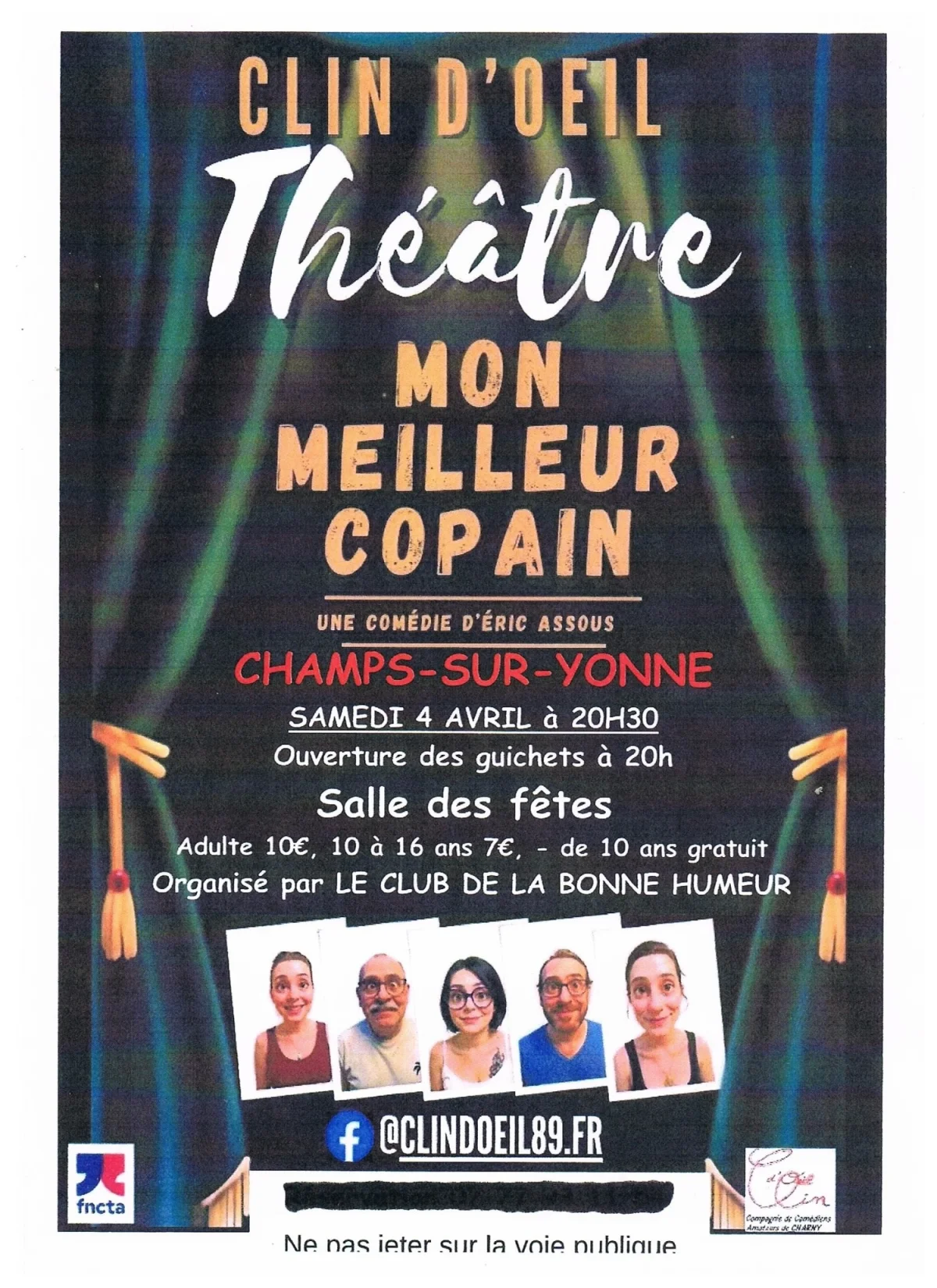 Clin D'oeil  Théâtre / Mon Meilleur copain – Champs sur Yonne (Salle polyvalente ) (affiche de l’événement)