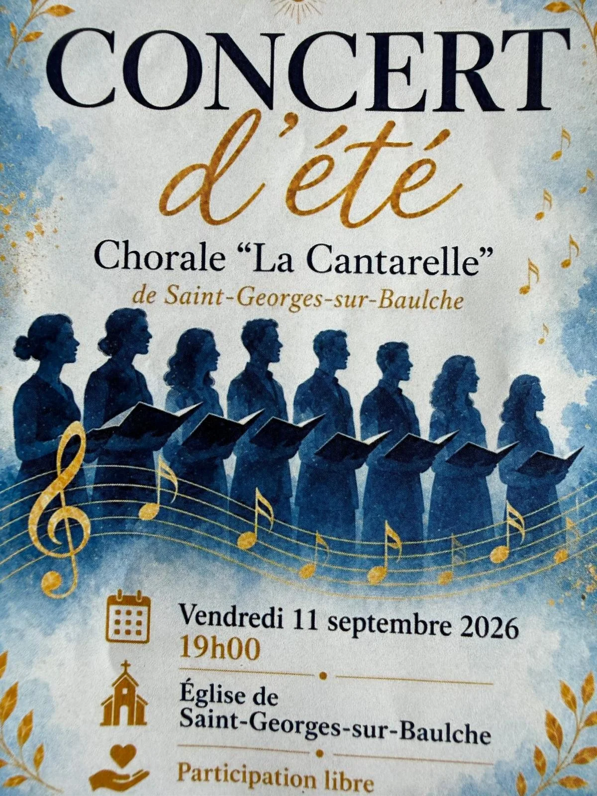 Concert de la chorale de St-Georges, " La Cantarelle " – Saint-Georges sur Baulche (Eglise de St-Georges sur Baulche) (affiche de l’événement)
