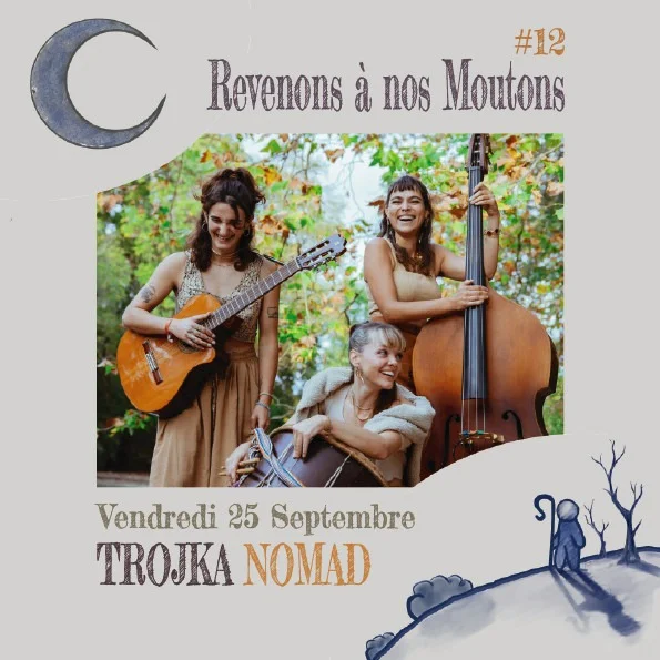Concert de Trojka Nomad (polyphonies de l'Est) – Douchy-Montcorbon / Loiret (Le chant des Moutons) (affiche de l’événement)
