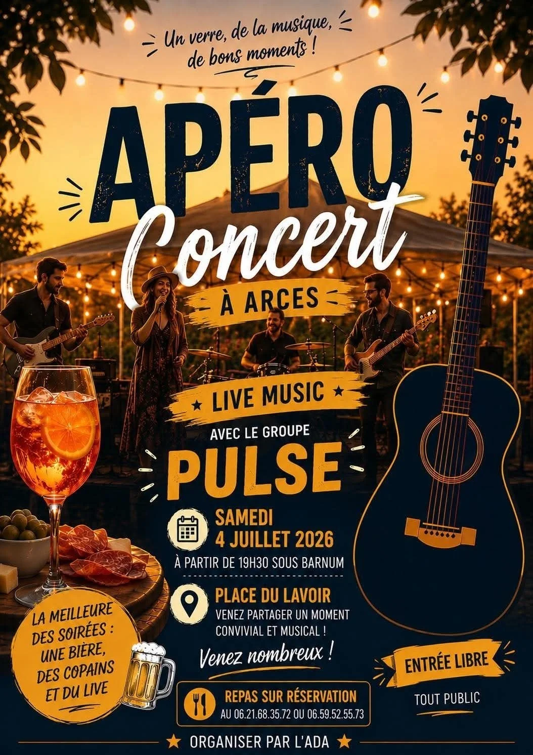 Concert avec Pulse (Pop / Rock) – Arces Dilo (Place du Lavoir) (affiche de l’événement)