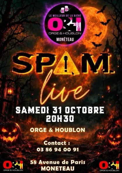 Concert avec Spam spécial Halloween – Monéteau (Orge & Houblon) (affiche de l’événement)