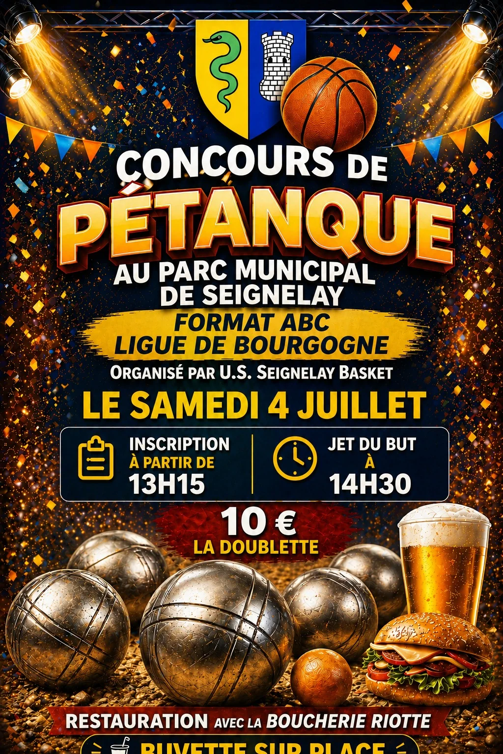 Concours de pétanque – Seignelay (Parc municipal) (affiche de l’événement)
