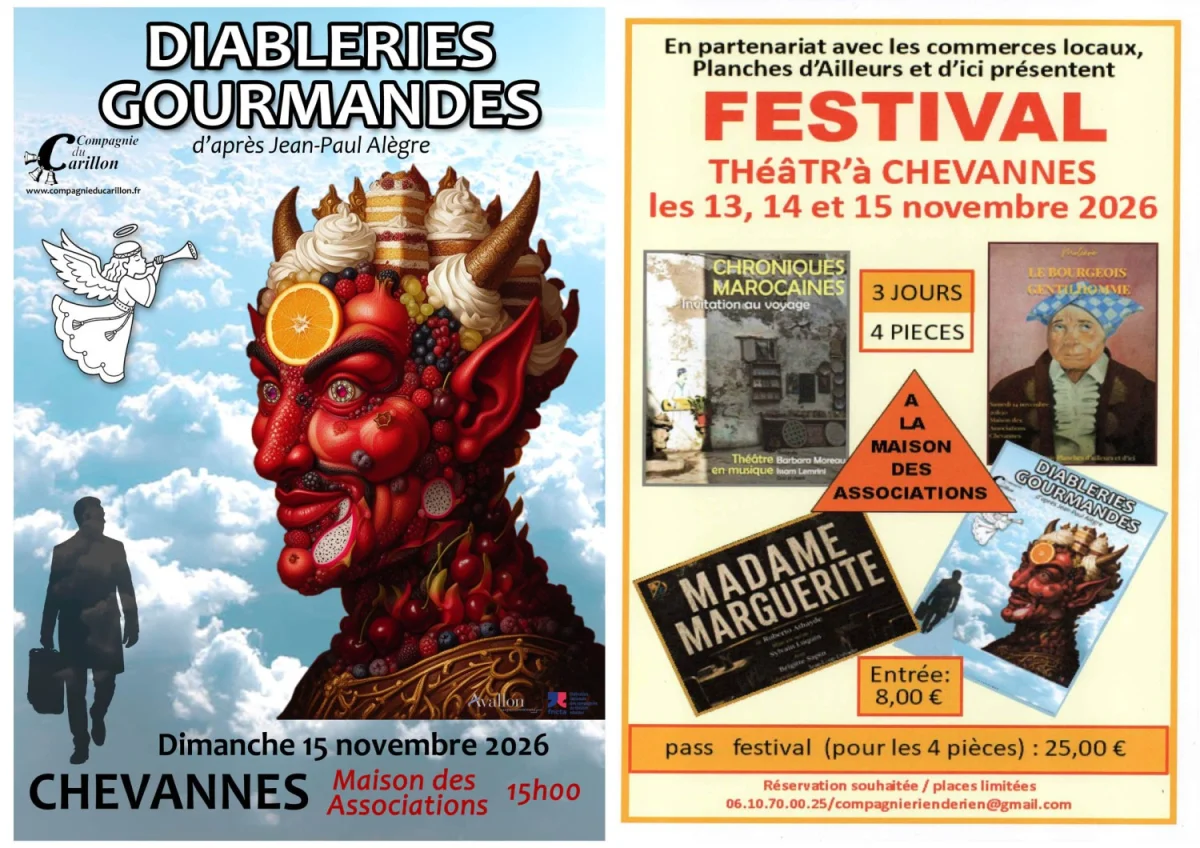 Diableries Gourmandes par la Compagnie du Carillon – Chevannes (Maison des Associations) (affiche de l’événement)