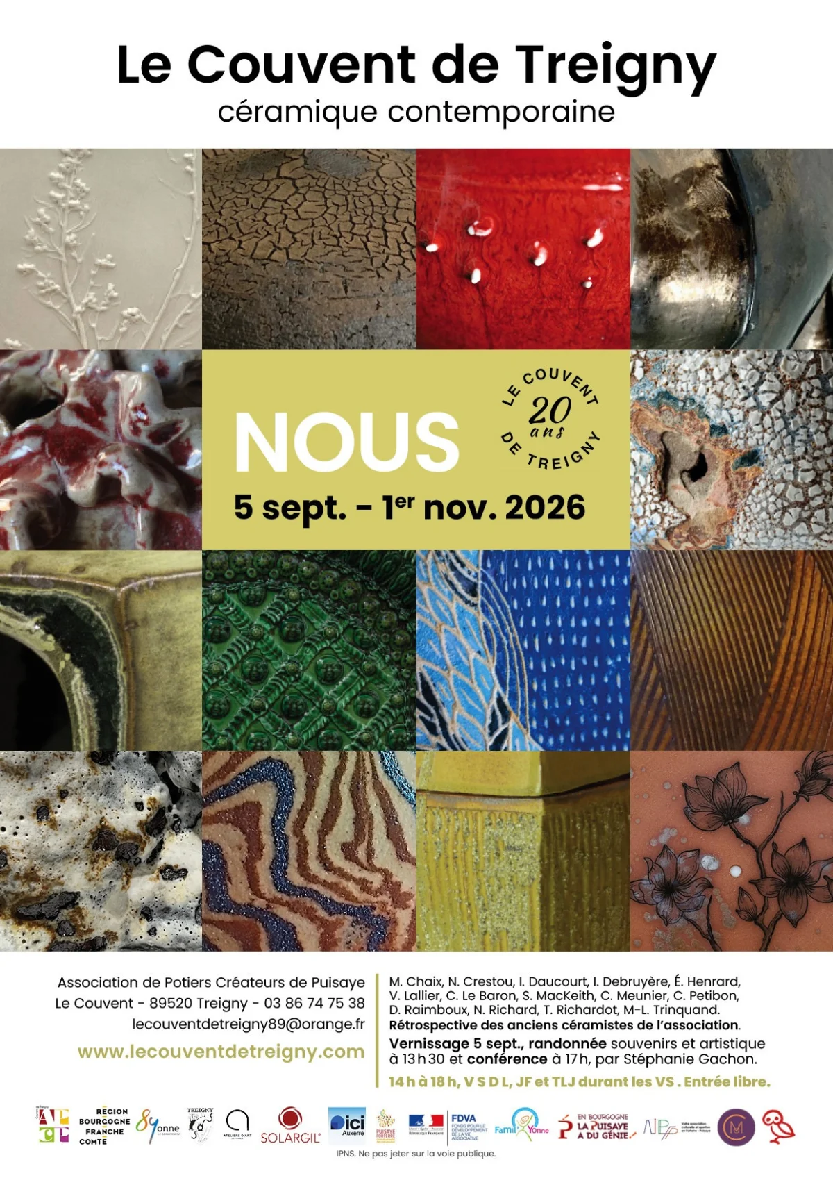 Expo céramique "Nous" – Treigny (Le couvent de Treigny) (affiche de l’événement)