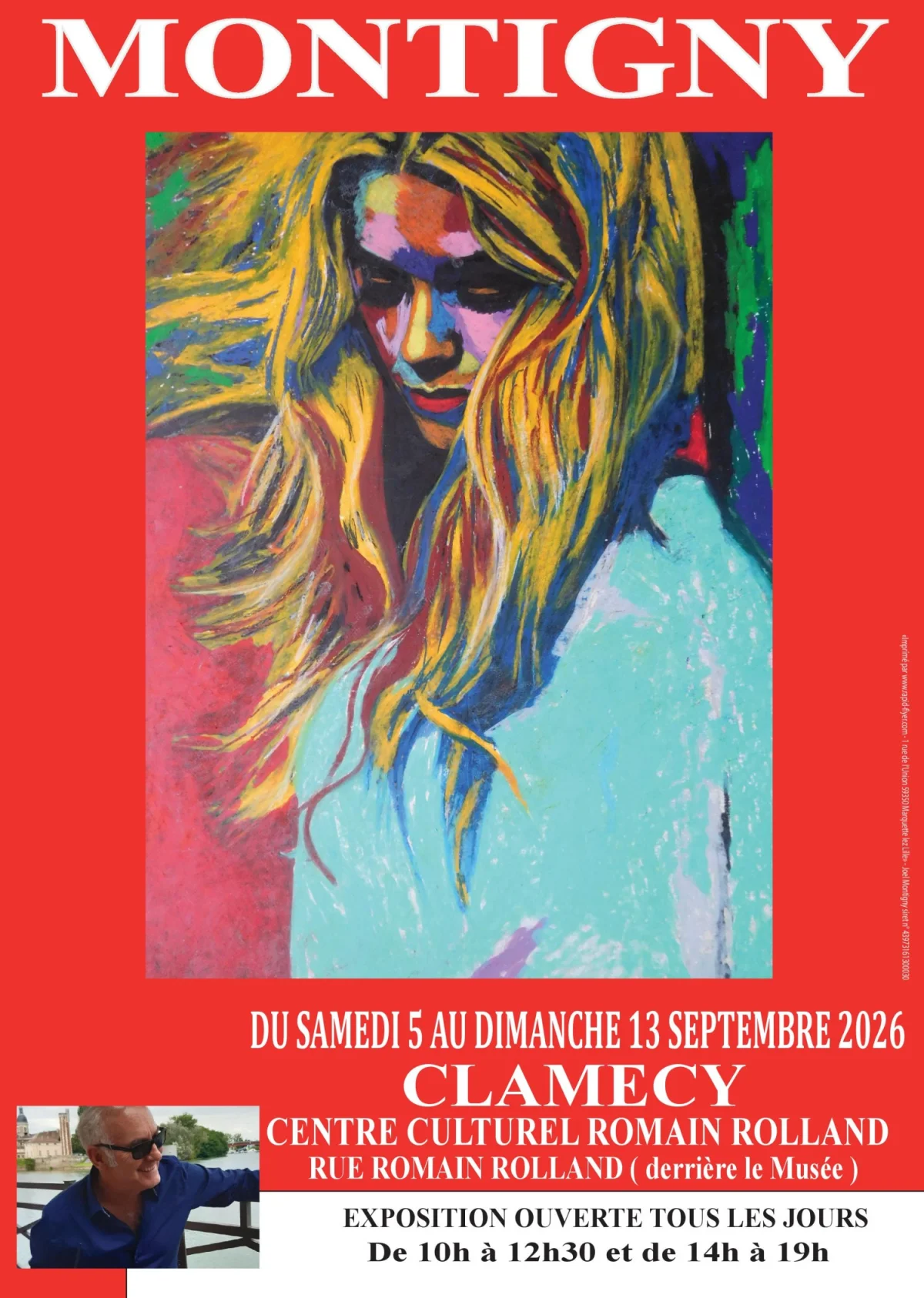 Expo Joël Montigny – Clamecy / Nièvre (Centre Culturel Romain Rolland) (affiche de l’événement)