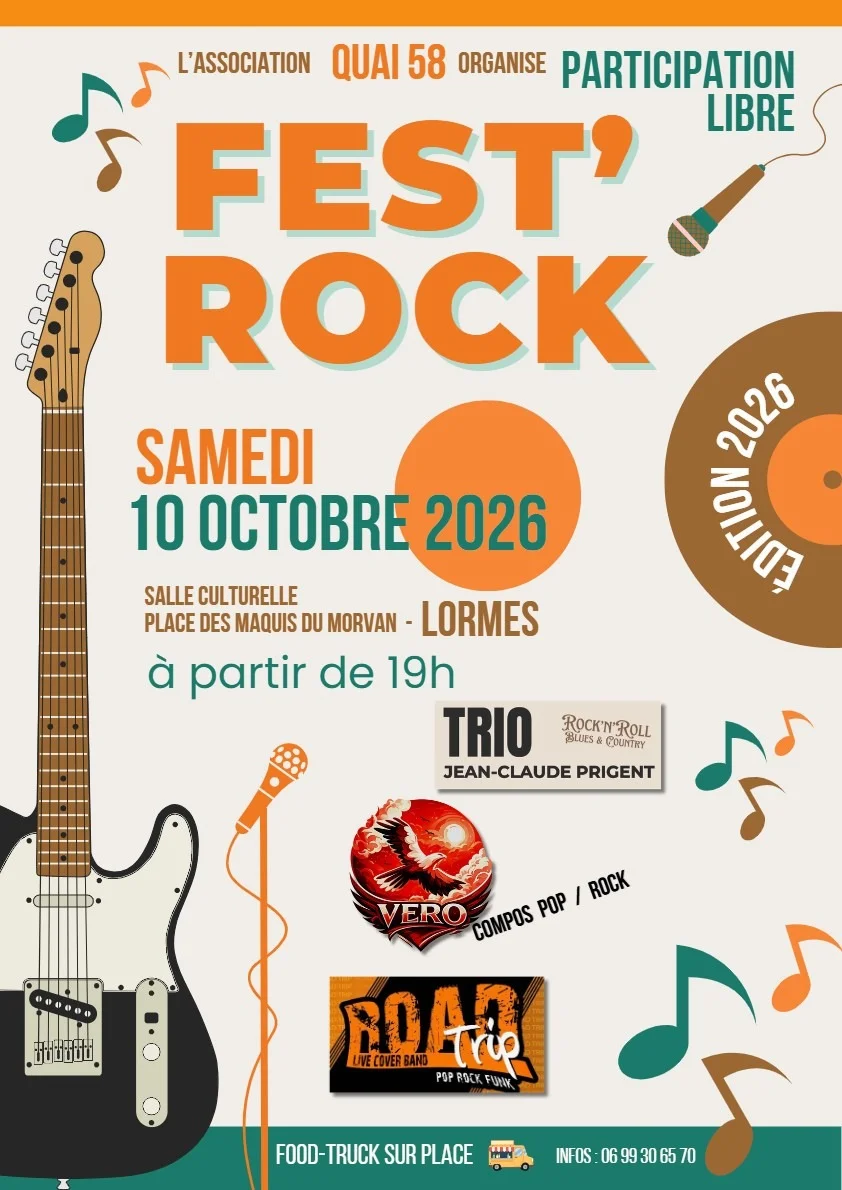 Fest'Rock Edition 2026. – Lormes / Nièvres (Salle Culturelle) (affiche de l’événement)