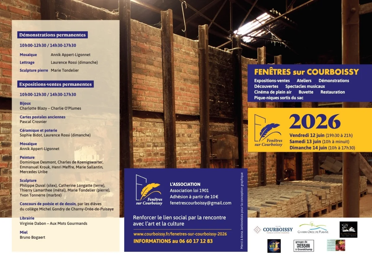Festival annuel de Fenêtres sur Courboissy – Charny Orée de Puisaye (Fabrique des Terres Cuites de Courboissy) (affiche de l’événement)