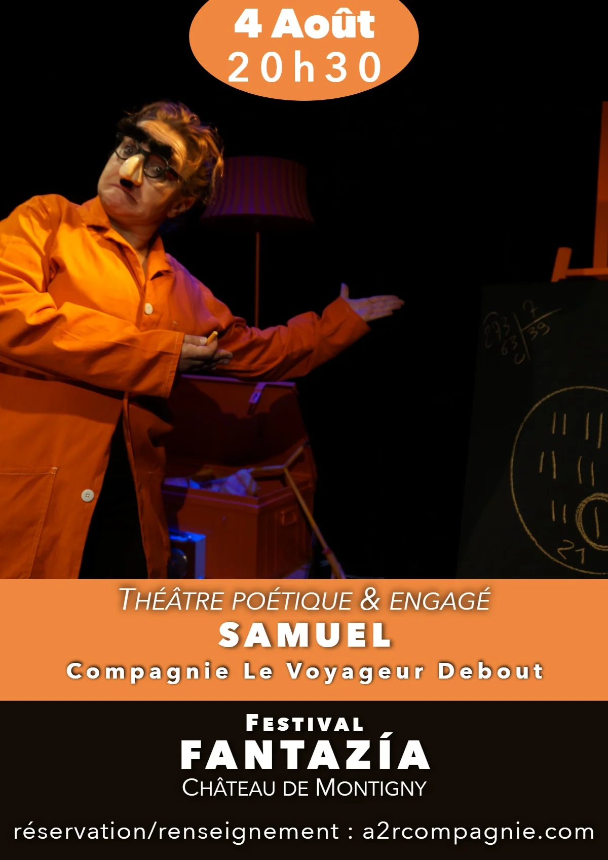 Théâtre : "Samuel" dans le cadre du 7ème Festival Fantazía – Perreux / Charny Orée de Puisaye (Château de Montigny) (affiche de l’événement)