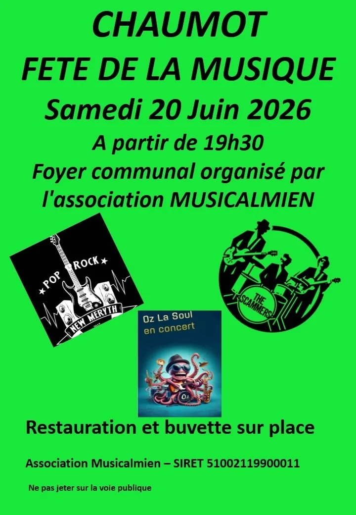 Fête de la musique – Chaumot (Foyer communal) (affiche de l’événement)