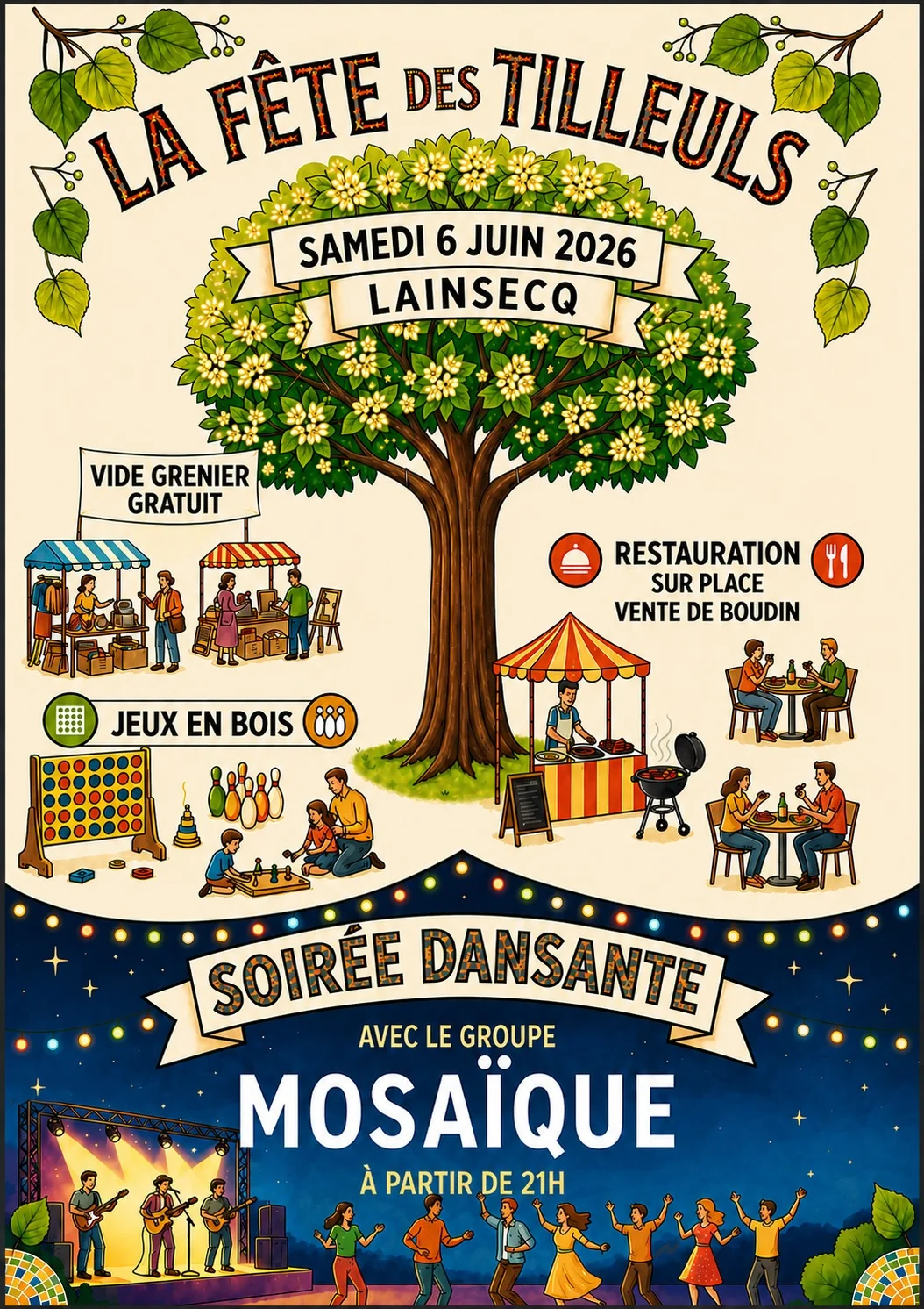 Fête des Tilleuls – Lainsecq (place du Champ de Foire) (affiche de l’événement)