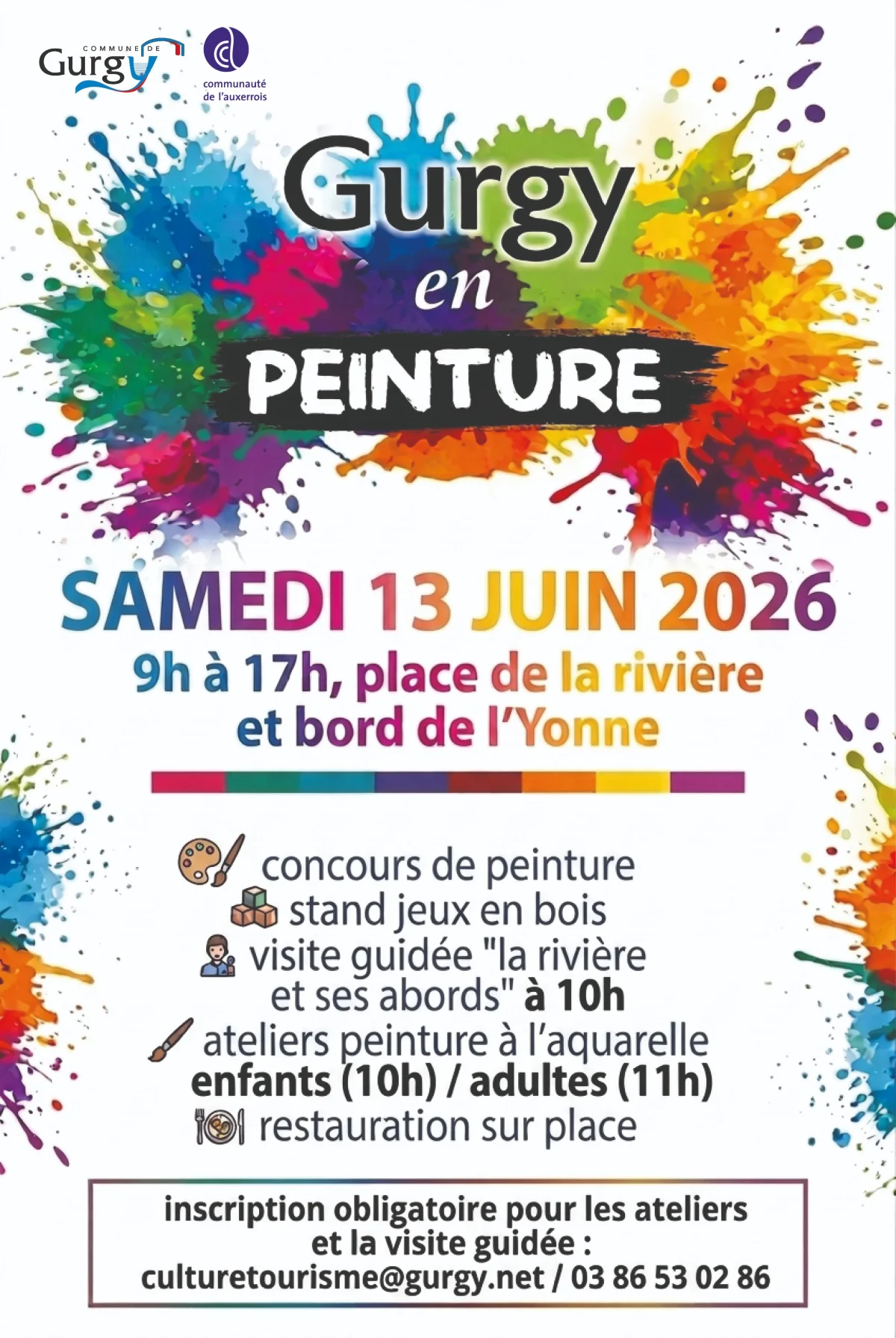 Gurgy en peinture – Gurgy (Place de la rivière et bord de l'Yonne) (affiche de l’événement)