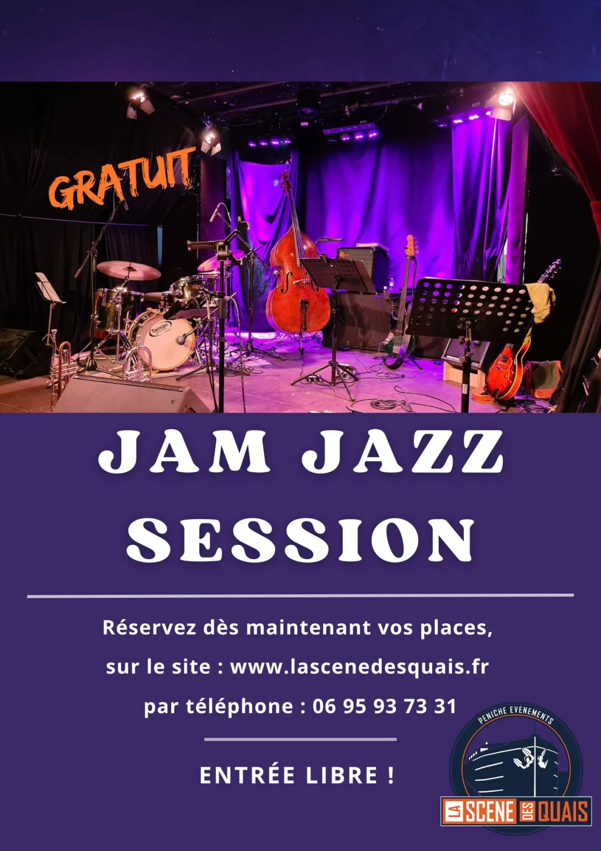 Jam Jazz Session / Tout public – Auxerre (théâtre La scène des quais) (affiche de l’événement)
