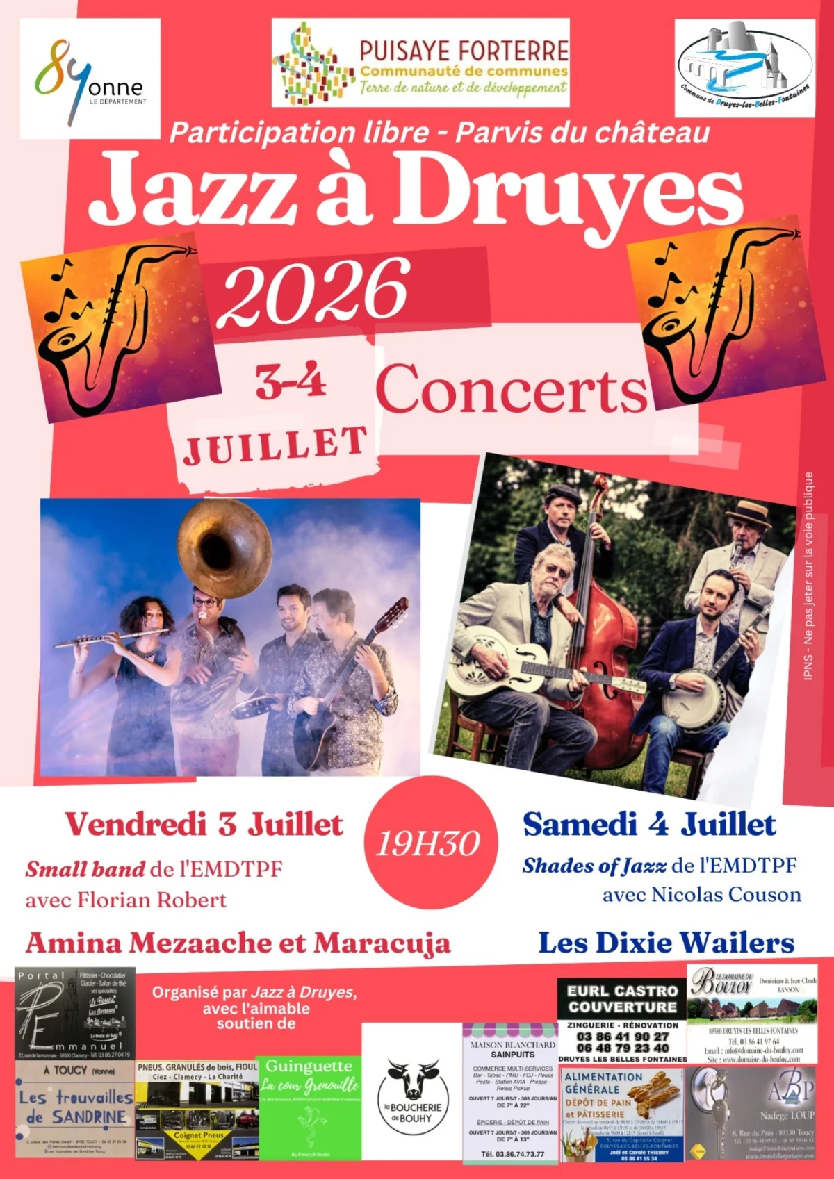 Jazz à Druyes – Druyes-les-Belles-Fontaines (Château) (affiche de l’événement)