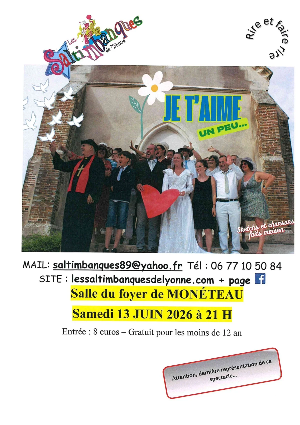 Je t'aime... un peu / Spectacle plein d'humour sur l'amour de nos jours ! – Monéteau - (Salle du foyer) (affiche de l’événement)