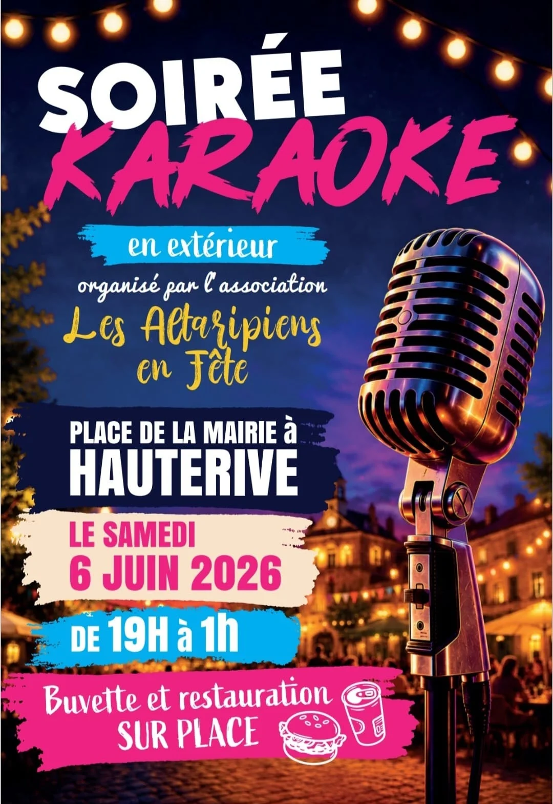 Karaoke en plein air – Hauterive (Place de la mairie) (affiche de l’événement)