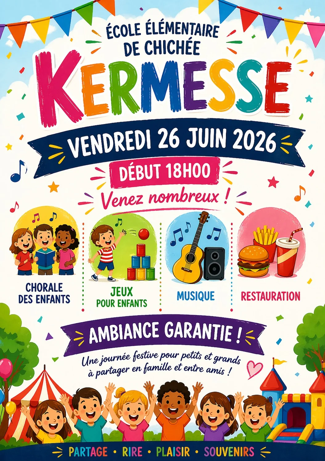 Kermesse école de Chichée – Chichée (Cour de l’école) (affiche de l’événement)