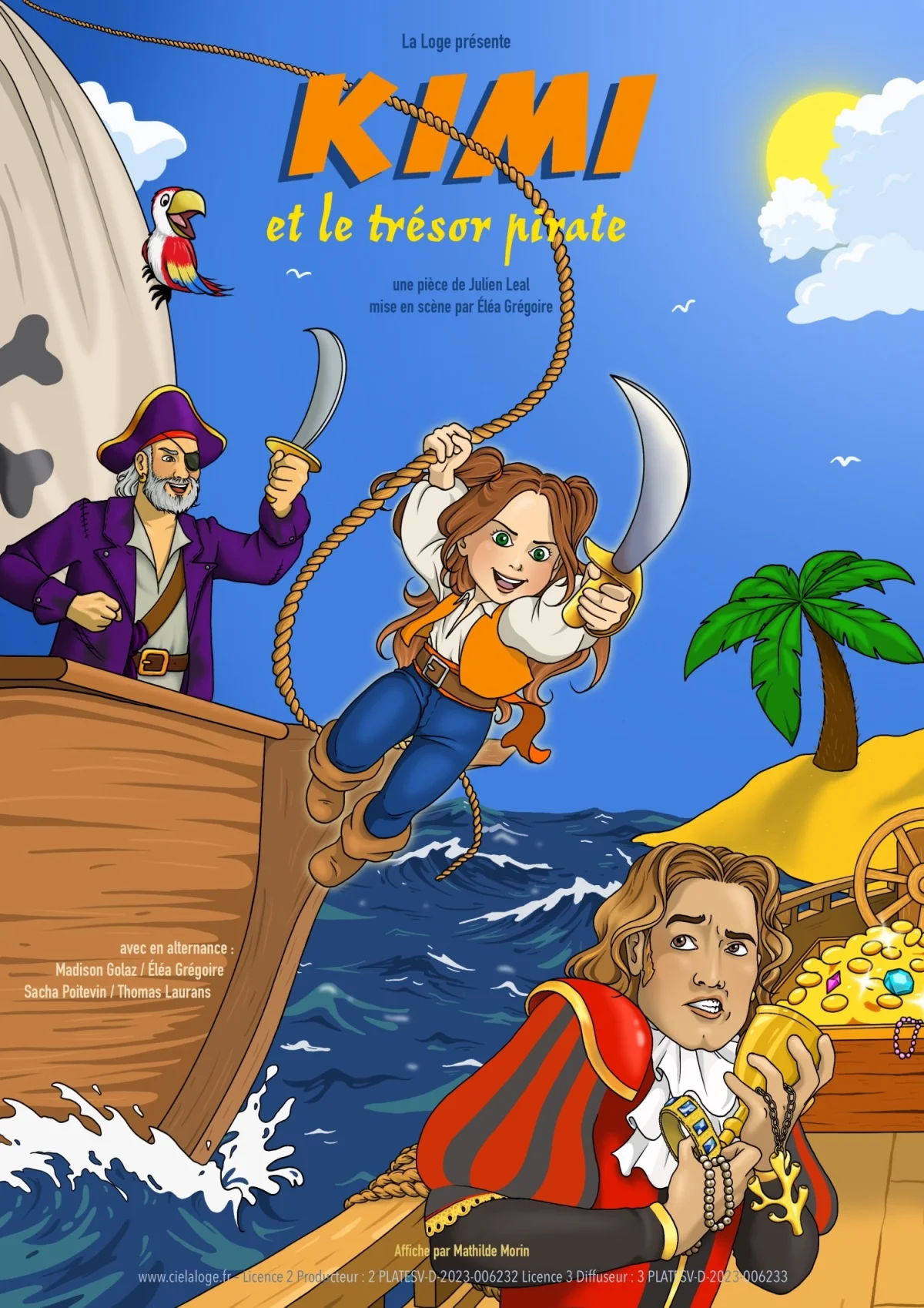 Kimi et le trésor pirate (Sortie de résidence ) dès 3 ans / Séance tout public – Auxerre (Théâtre La scène des quais) (affiche de l’événement)