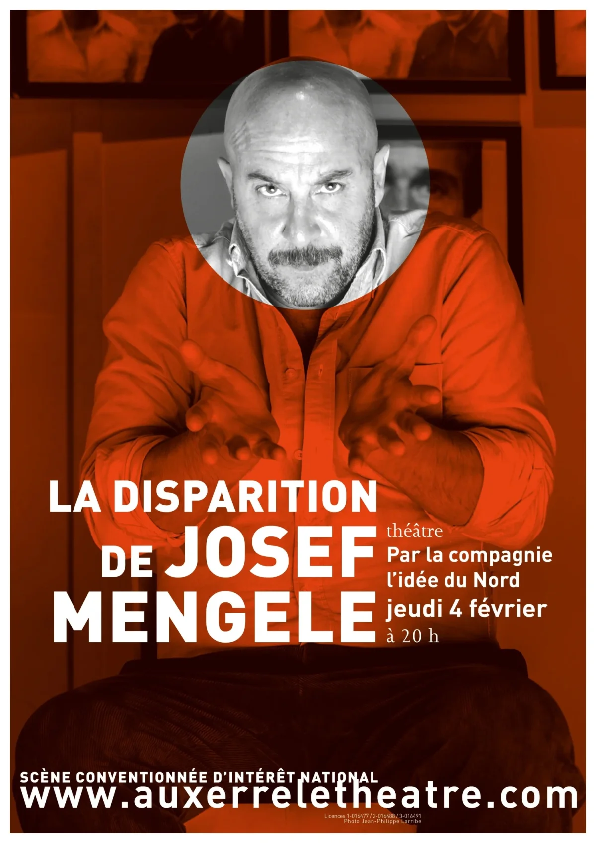 La disparition de Josef Mengele – Auxerre (Théâtre d'Auxerre) (affiche de l’événement)