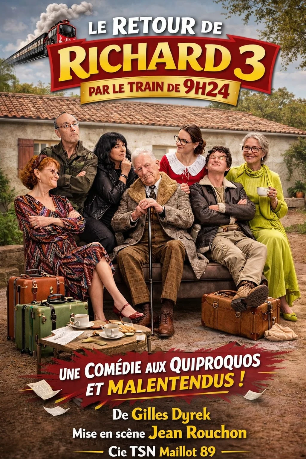 Le retour de Richard 3 par le train de 9h24 - Cie TSN Maillot 89 – Marsangy (Salle des fêtes) (affiche de l’événement)