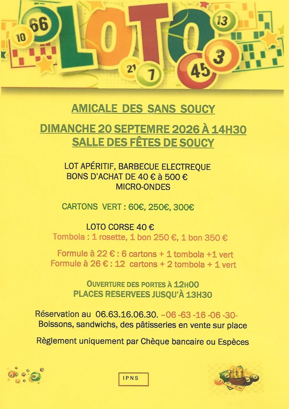 Loto de l'Amicale des Sans Soucy – Soucy (salle des fêtes) (affiche de l’événement)