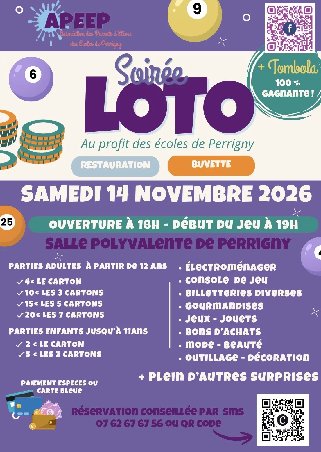 Loto de l’Association des Parents d’Eleves des Écoles de Perrigny – Perrigny (Salle des fêtes) (affiche de l’événement)