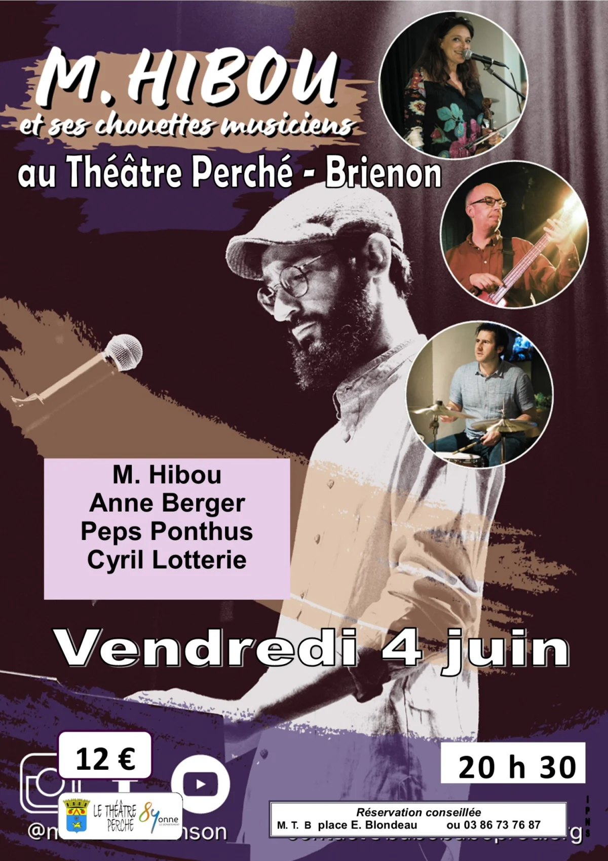 M. Hibou et ses chouettes musiciens – Brienon-sur-Armançon (Le Théâtre perché) (affiche de l’événement)
