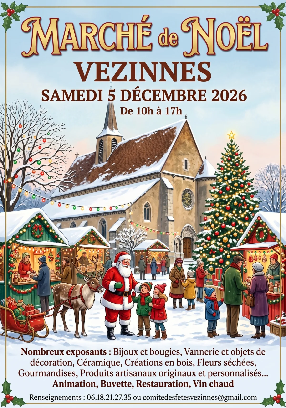 Marché de noël – Vezinnes (Salle des fêtes) (affiche de l’événement)