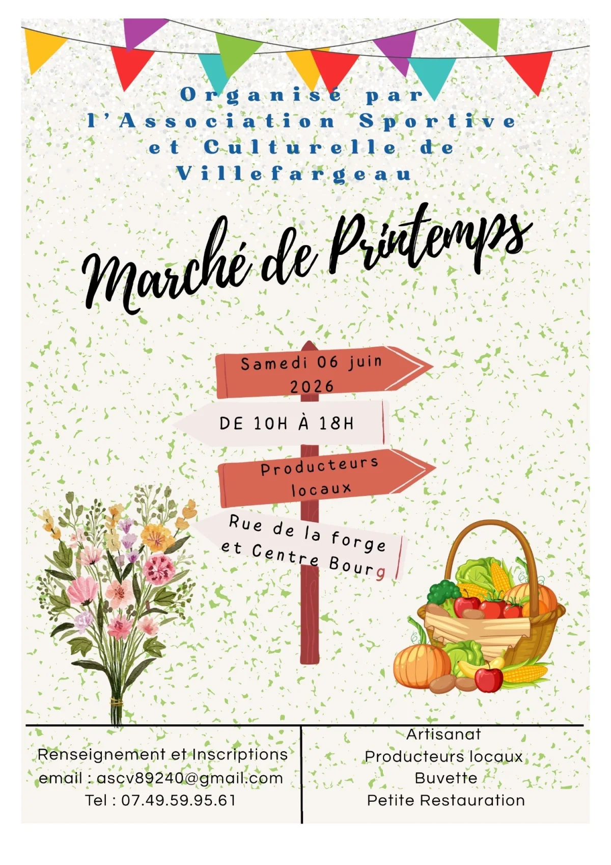 Marché de Printemps – Villefargeau (Place centre bourg - rue de la forge) (affiche de l’événement)