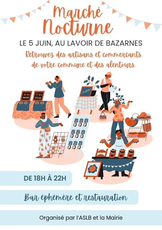 Marché nocturne – Bazarnes (Lavoir) (affiche de l’événement)
