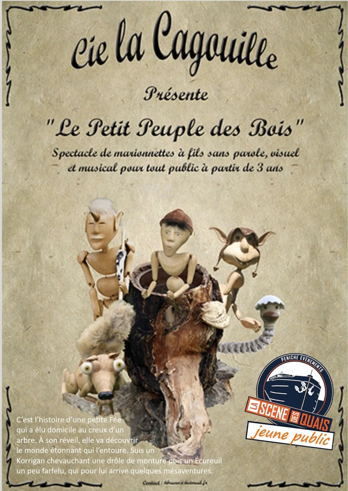 Le petit peuple de bois / Marionnettes à fils - dès 2 ans – Auxerre (Théâtre La scène des quais) (affiche de l’événement)