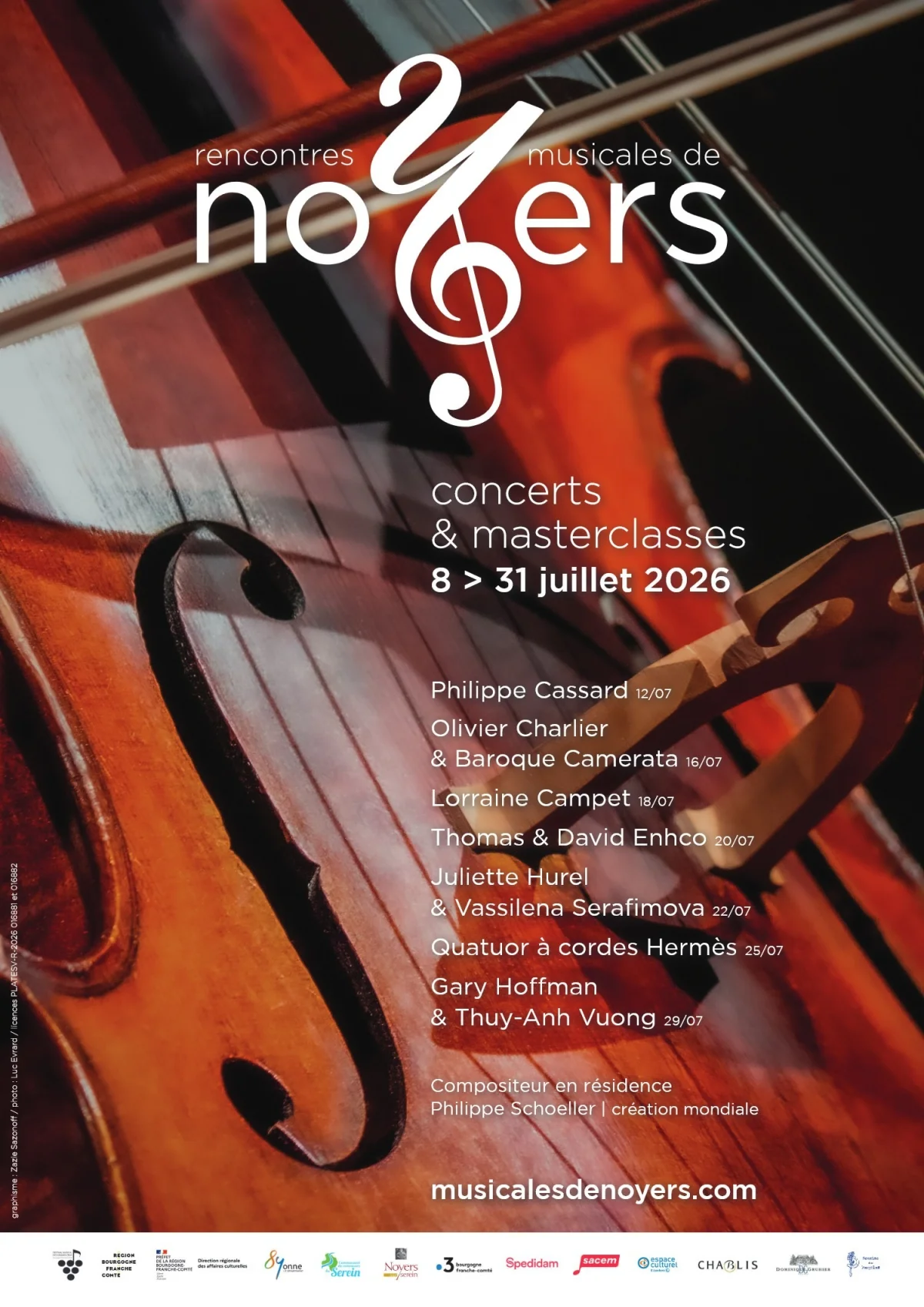 Concert avec Philippe Cassard (récital de piano) dans le cadre des 35èmes Rencontres Musicales de Noyers – Noyers sur Serein (Eglise) (affiche de l’événement)