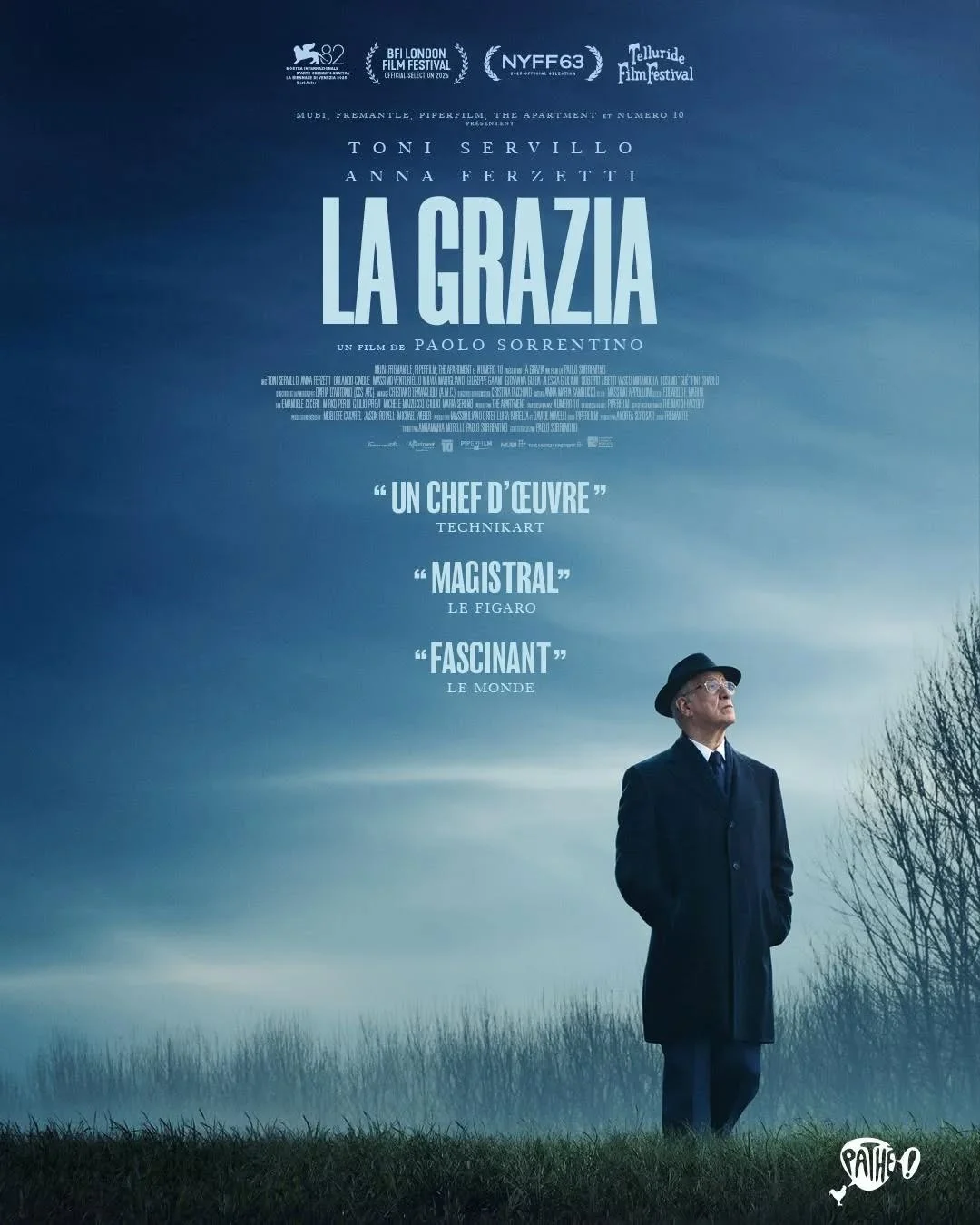 Projection du film "La Grazia" drame/comédie de et par Paolo Sorrentino sorti en salle le 28 janvier 2026 – Joigny (Cinéma Agnès Varda / Place Cassini) (affiche de l’événement)