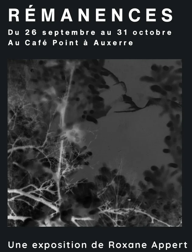 "Rémanences" exposition de l'artiste Roxane Appert – Auxerre (Café Point) (affiche de l’événement)