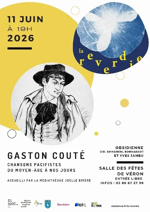 Spectacle musical Gaston Couté - Chansons pacifistes du Moyen-Age à nos jours – Véron (salle des fêtes) (affiche de l’événement)