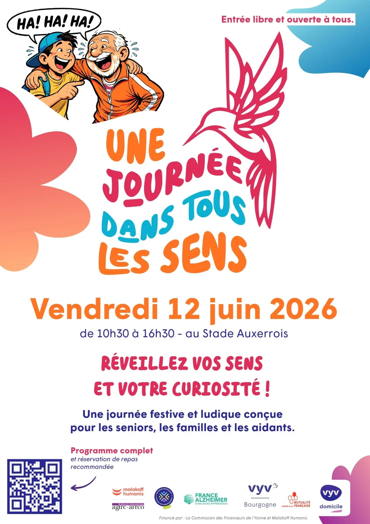 "Une journée dans tous les sens" : rencontre intergénérationnelle sur le bien vieillir – Auxerre (Stade Auxerrois) (affiche de l’événement)