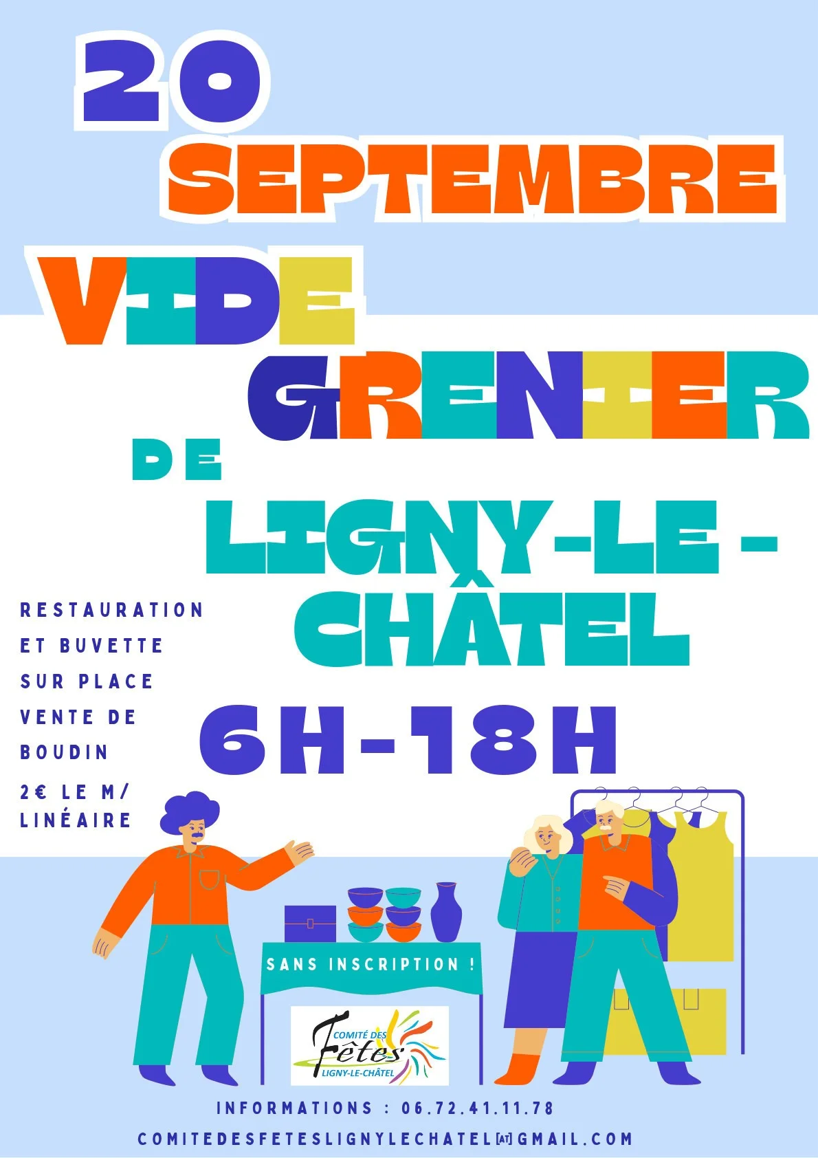 Vide-grenier de Ligny-le-Châtel – Ligny-le-Châtel (En face de l'église) (affiche de l’événement)