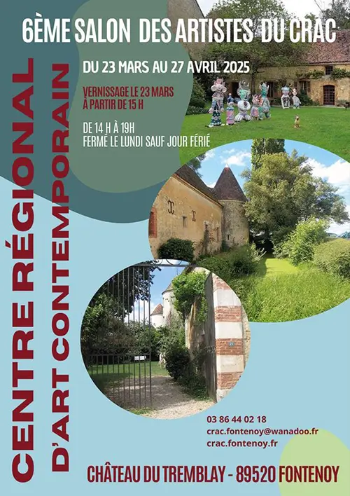 6ème Salon des Artistes du CRAC – Fontenoy (Centre Régional d'Art Contemporain / Château du Tremblay) (affiche de l’événement)